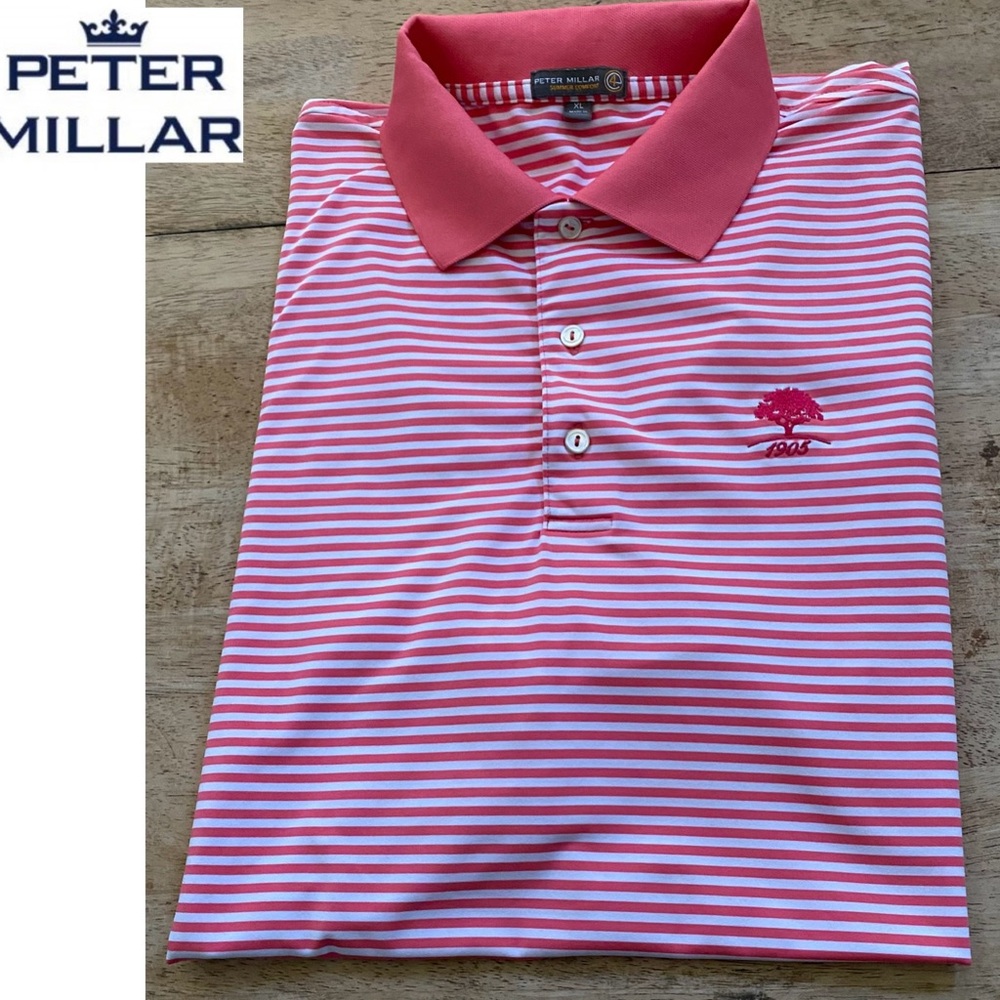 Peter‎ Millar Men’s Sz XL Summer Comfort Pinstripe Performance Polo Shirt